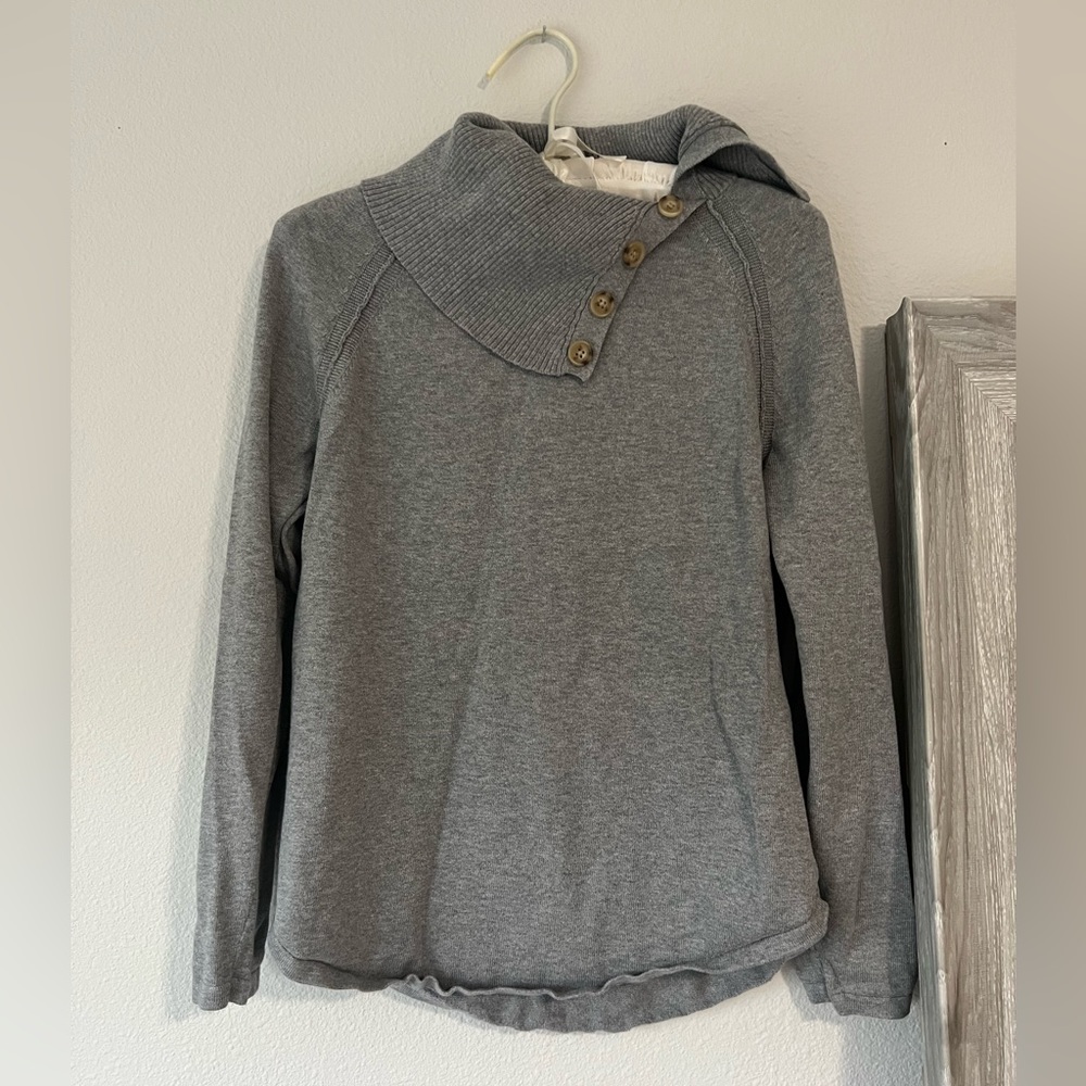 || JEANNE PIERRE || oFF-SHOULDER LONG-SLEEVE COWL-NECK SWEATER|| BUTTONS ||